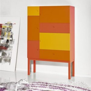 Tenzo Color-Schrank, 5 Türen/2 Schubladen - Orange