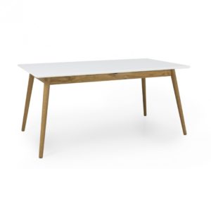 Tenzo Esstisch DOT Tisch ausziehbar 160x90cm weiß/Eiche
