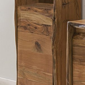 KAWOLA Badezimmer Schrank klein Loft Edge Akazie Massiv-Holz Baumkante B/H/T: 40x80x20cm