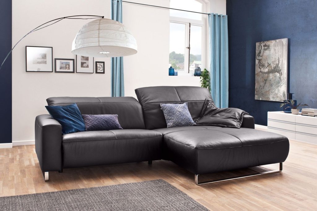 KAWOLA Sofa YORK Leder Lifeline mocca Recamiere rechts